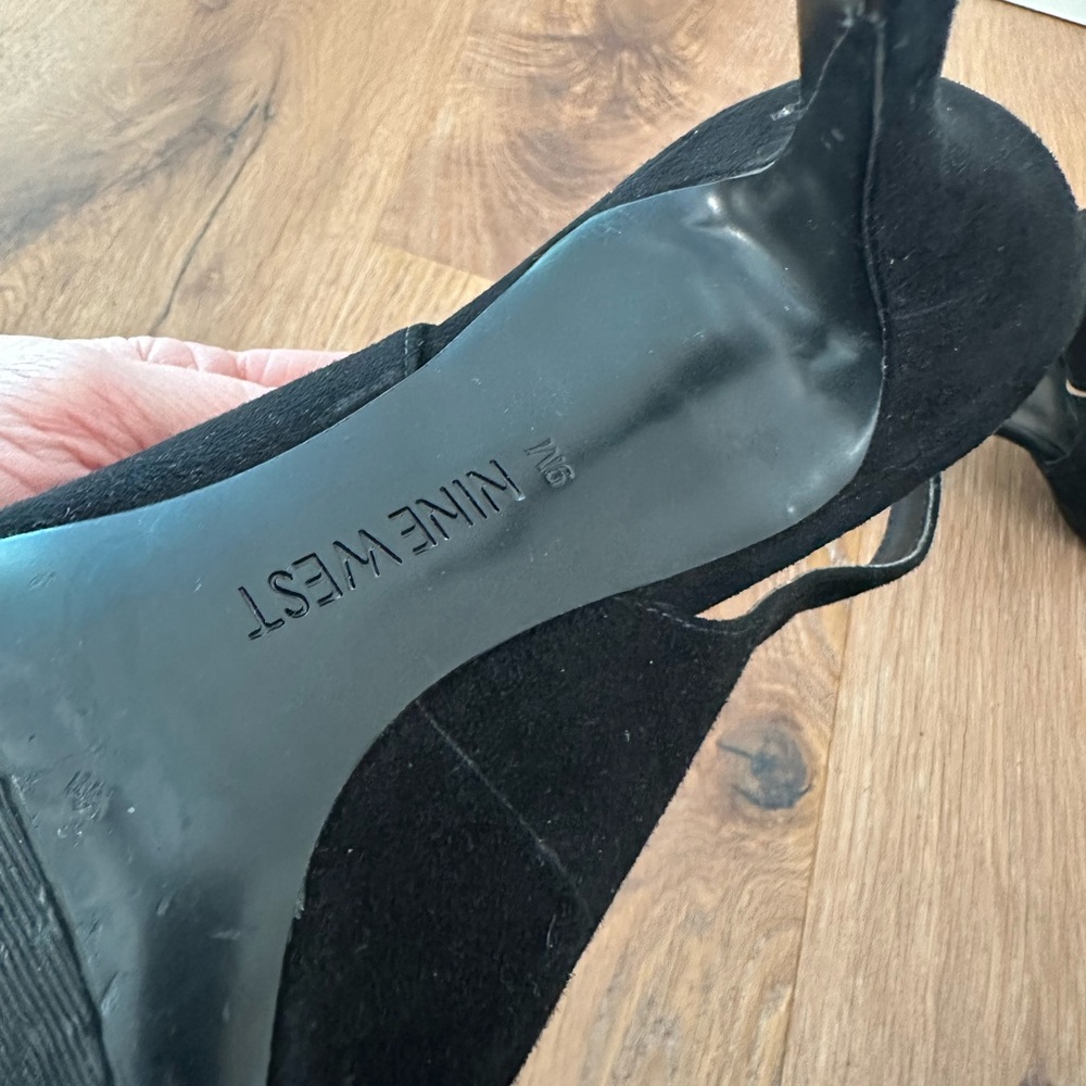 Nine West Black Heels with Silver Zipper Detail - Picture 5 of 5